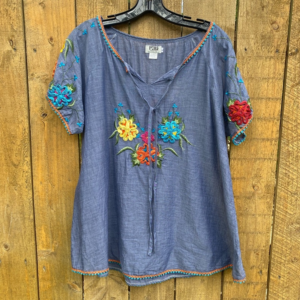 PONG embroidered top